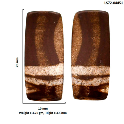 Outback Jasper Pair 10x23x3.5 mm Baguette Shape Polished Gemstone LS72-04451