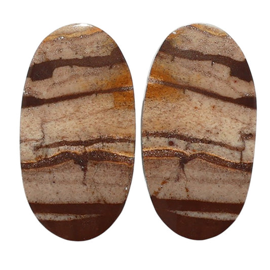 Outback Jasper Pair 12.7x23.75x3.5 mm Oval Shape Polished Gemstone LS72-07427