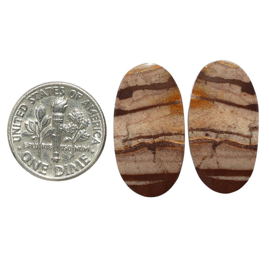 Outback Jasper Pair 12.7x23.75x3.5 mm Oval Shape Polished Gemstone LS72-07427