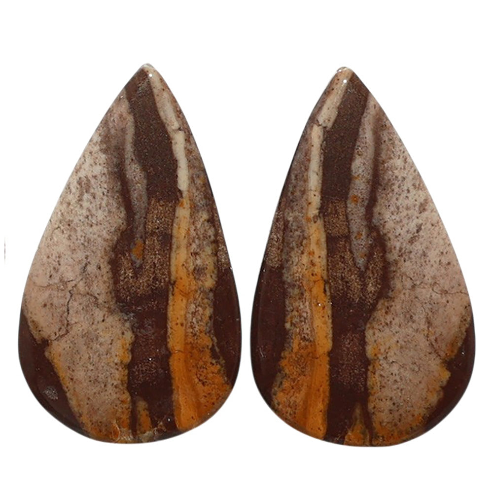 Outback Jasper Pair 16.4x27.8x3.5 mm Pear Shape Polished Gemstone LS72-07428