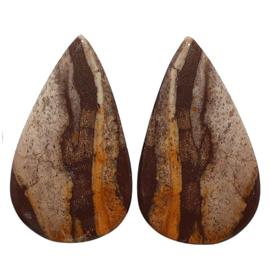Outback Jasper Pair 16.4x27.8x3.5 mm Pear Shape Polished Gemstone LS72-07428