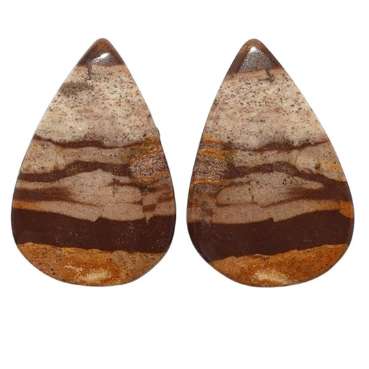 Outback Jasper Pair 14.8x22.1x3.5 mm Pear Shape Polished Gemstone LS72-07430