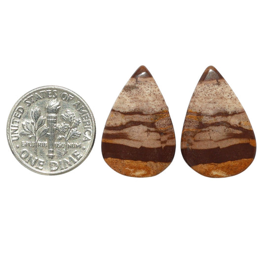 Outback Jasper Pair 14.8x22.1x3.5 mm Pear Shape Polished Gemstone LS72-07430