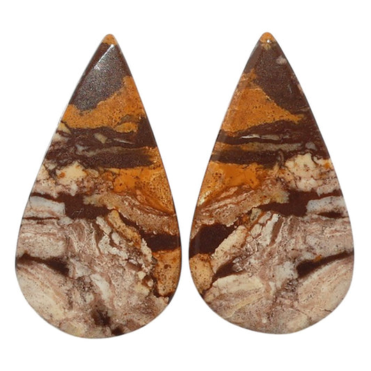 Outback Jasper Pair 14.4x26.5x3.5 mm Pear Shape Polished Gemstone LS72-07431