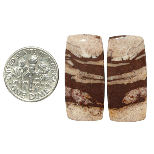 Outback Jasper Pair 12.7x27.5x4 mm Baguette Shape Polished Gemstone LS72-07432