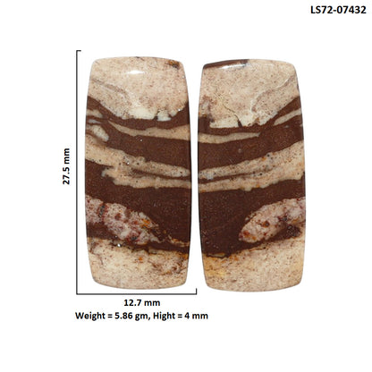 Outback Jasper Pair 12.7x27.5x4 mm Baguette Shape Polished Gemstone LS72-07432