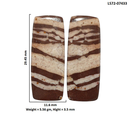 Outback Jasper Pair 11.6x29.45x3.5 mm Baguette Shape Polished Gemstone LS72-07433