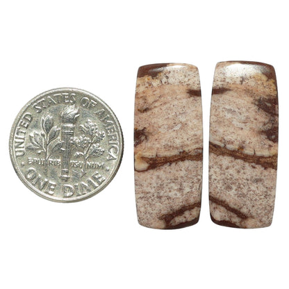 Outback Jasper Pair 10.6x25.5x4 mm Baguette Shape Polished Gemstone LS72-07434