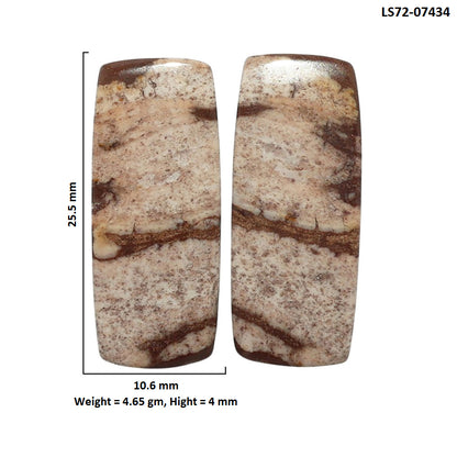 Outback Jasper Pair 10.6x25.5x4 mm Baguette Shape Polished Gemstone LS72-07434