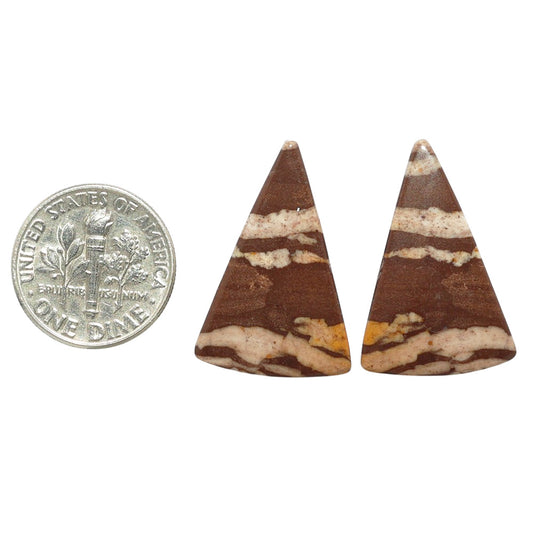 Outback Jasper Pair 16.7x25.2x3.5 mm Fancy Shape Polished Gemstone LS72-07438