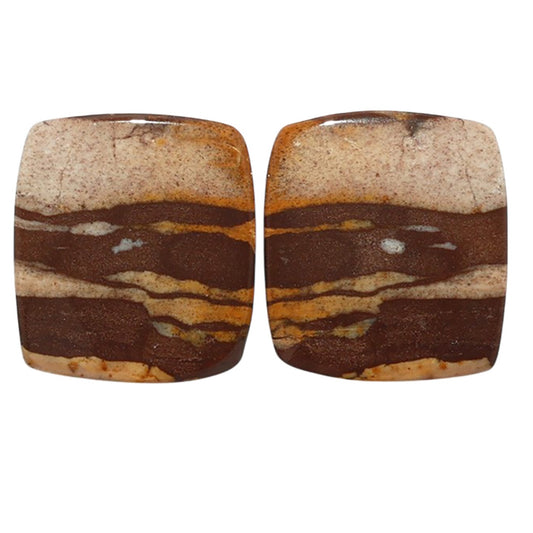 Outback Jasper Pair 17.7x19.6x4 mm Cushion Shape Polished Gemstone LS72-07448