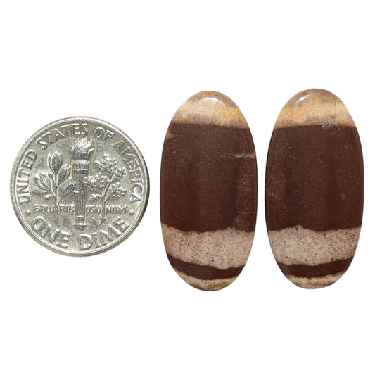 Outback Jasper Pair 12.5x25.2x3.8 mm Oval Shape Polished Gemstone LS72-07449