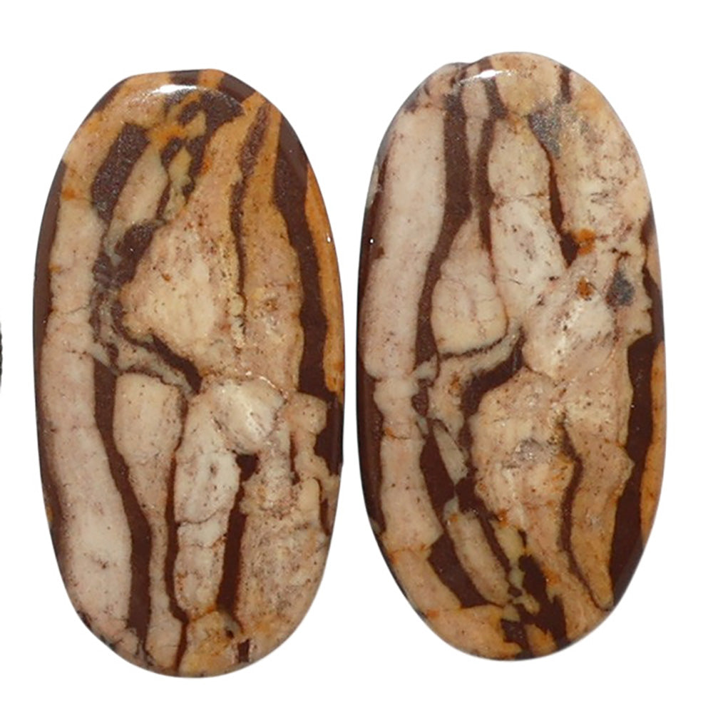 Outback Jasper Pair 12.5x24.4x4 mm Oval Shape Polished Gemstone LS72-07450
