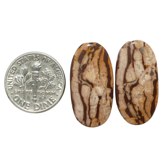 Outback Jasper Pair 12.5x24.4x4 mm Oval Shape Polished Gemstone LS72-07450