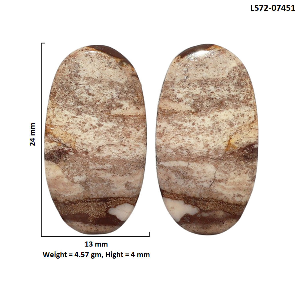 Outback Jasper Pair 13x24x4 mm Oval Shape Polished Gemstone LS72-07451