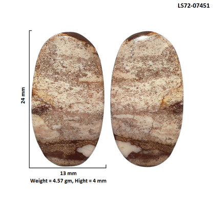 Outback Jasper Pair 13x24x4 mm Oval Shape Polished Gemstone LS72-07451