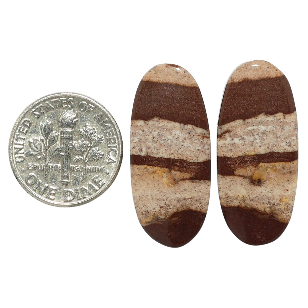 Outback Jasper Pair 12.5x28.4x4 mm Oval Shape Polished Gemstone LS72-07452