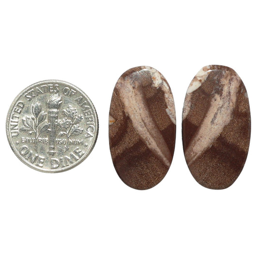 Outback Jasper Pair 13x23.6x4 mm Oval Shape Polished Gemstone LS72-07456