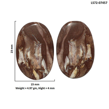 Outback Jasper Pair 15x23x4 mm Oval Shape Polished Gemstone LS72-07457