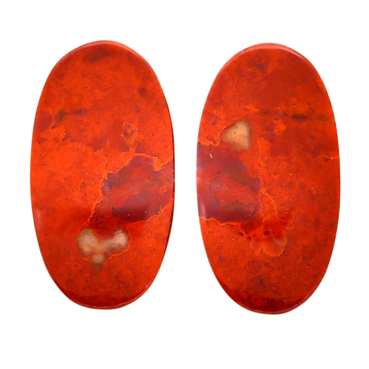 Red Moss Agate Pair 12.7x23.7x4 mm Oval Shape Polished Gemstone LS73-04461
