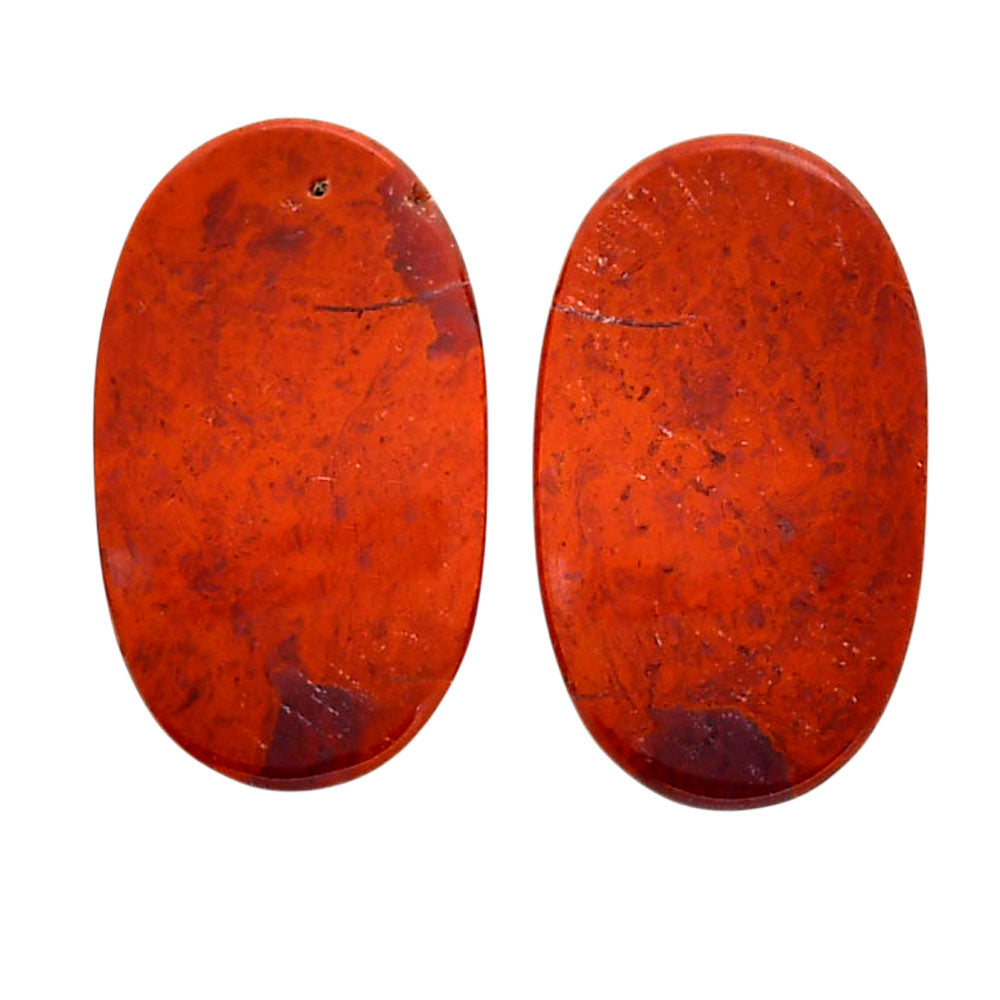 Red Moss Agate Pair 13.5x22.8x4 mm Oval Shape Polished Gemstone LS73-04470