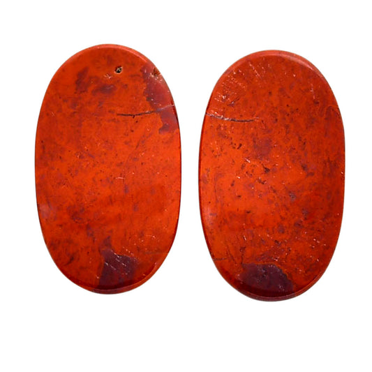 Red Moss Agate Pair 13.5x22.8x4 mm Oval Shape Polished Gemstone LS73-04470