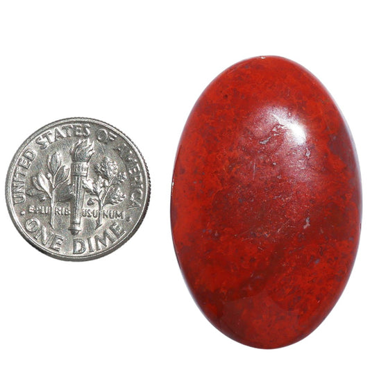 Red Moss Agate 23.6x36x5 mm Oval Shape Polished Gemstone LS73-07204