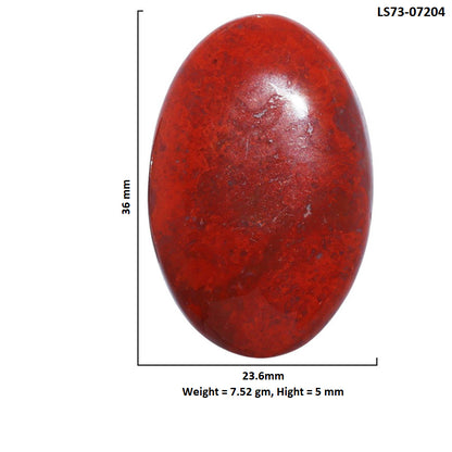 Red Moss Agate 23.6x36x5 mm Oval Shape Polished Gemstone LS73-07204