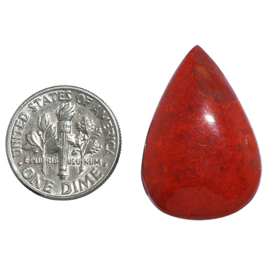 Red Moss Agate 18.7x17.1x5.5 mm Pear Shape Polished Gemstone LS73-07206
