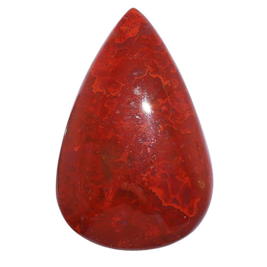 Red Moss Agate 20x31.15x5.5 mm Pear Shape Polished Gemstone LS73-07208