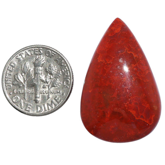 Red Moss Agate 20x31.15x5.5 mm Pear Shape Polished Gemstone LS73-07208