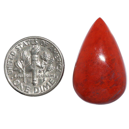 Red Moss Agate 16x25.55x6.5 mm Pear Shape Polished Gemstone LS73-07209