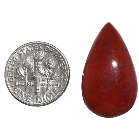 Red Moss Agate 15.2x26.25x6 mm Pear Shape Polished Gemstone LS73-07210