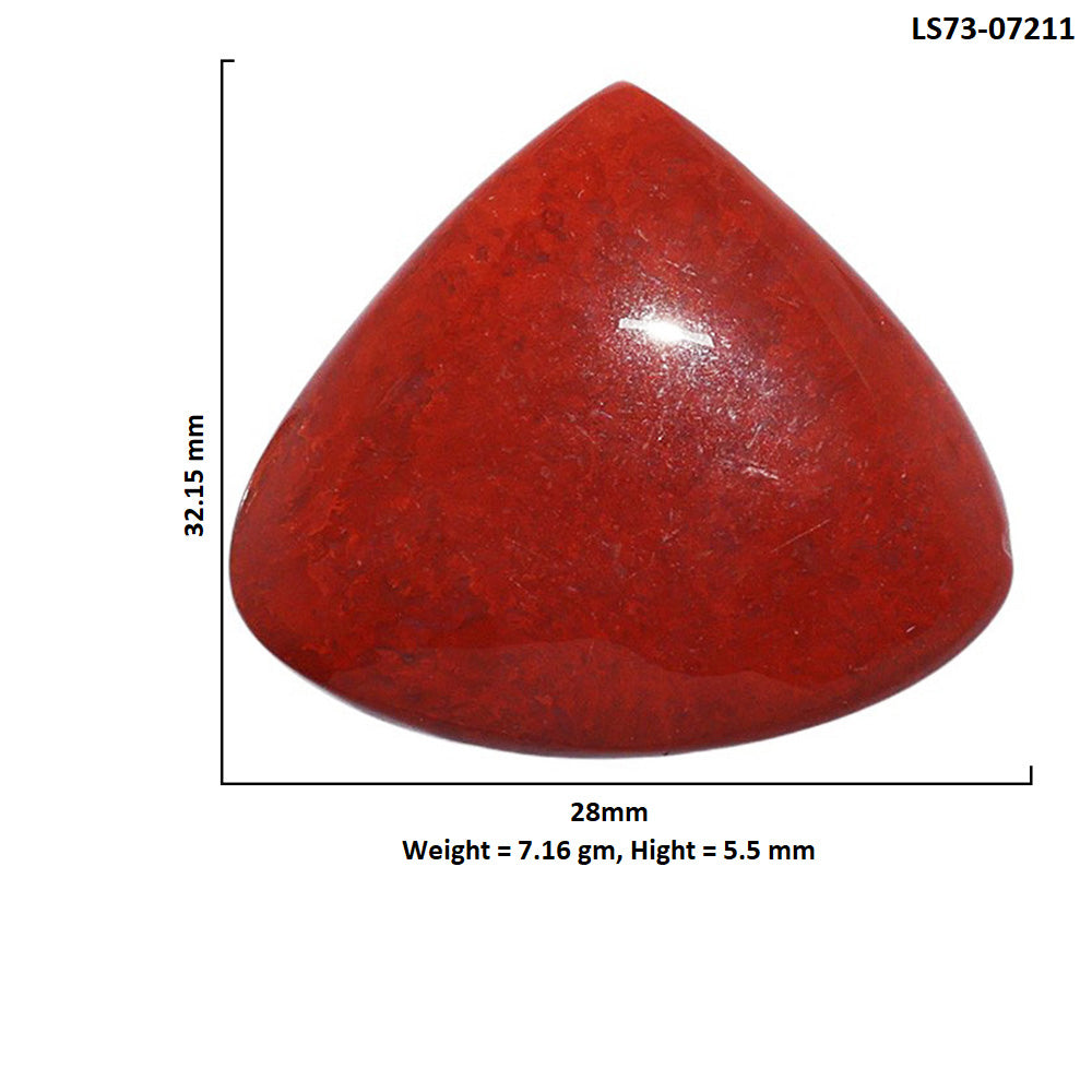 Red Moss Agate 28x32.15x5.5 mm Heart Shape Polished Gemstone LS73-07211