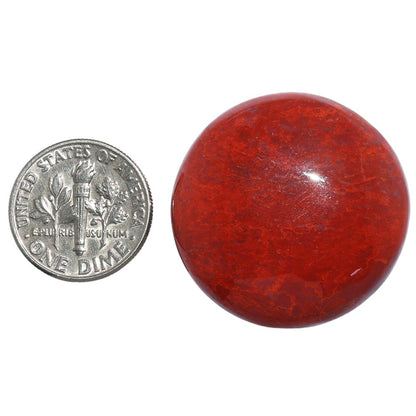 Red Moss Agate 29.3x29.3x7 mm Round Shape Polished Gemstone LS73-07214