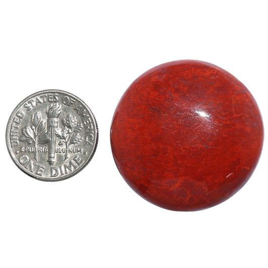 Red Moss Agate 29.3x29.3x7 mm Round Shape Polished Gemstone LS73-07214