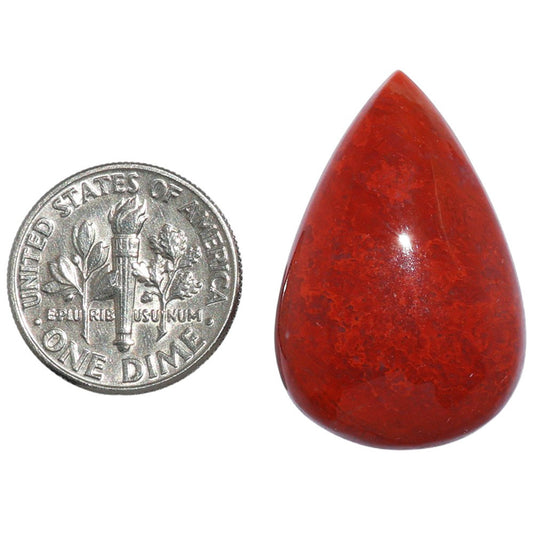 Red Moss Agate 19x29.15x6 mm Pear Shape Polished Gemstone LS73-07219