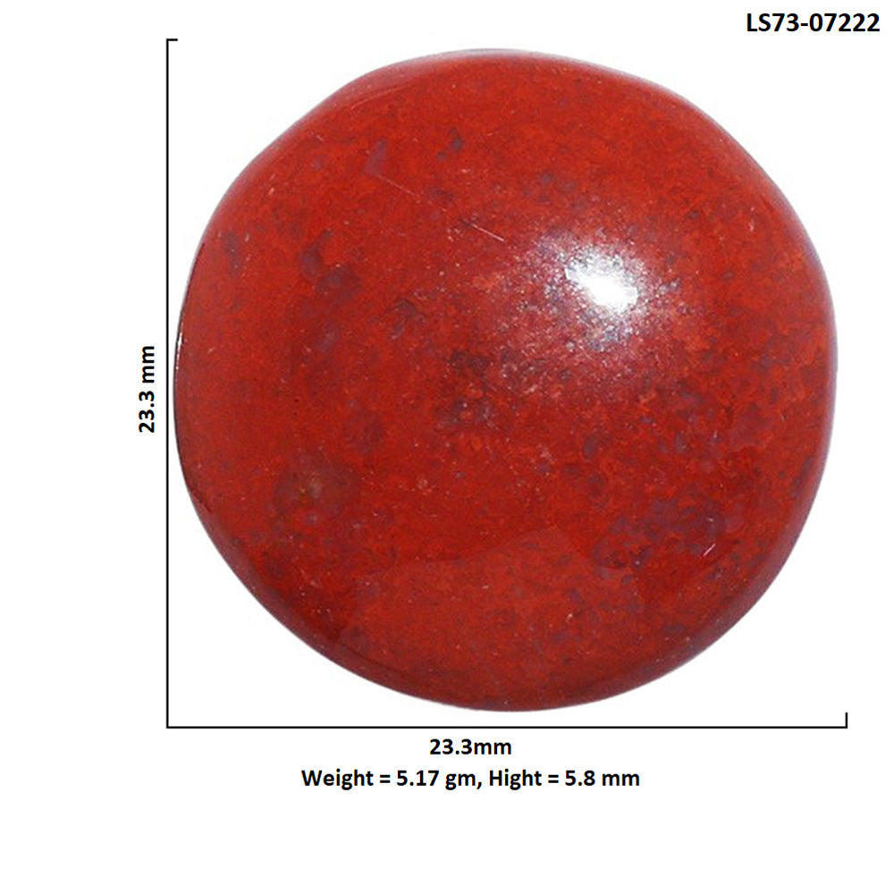 Red Moss Agate 23.3x23.3x5.8 mm Round Shape Polished Gemstone LS73-07222
