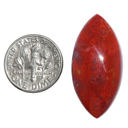 Red Moss Agate 15.5x31.65x6.5 mm Marquise Shape Polished Gemstone LS73-07224