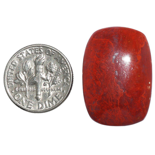 Red Moss Agate 17.8x25.45x6 mm Cushion Shape Polished Gemstone LS73-07228