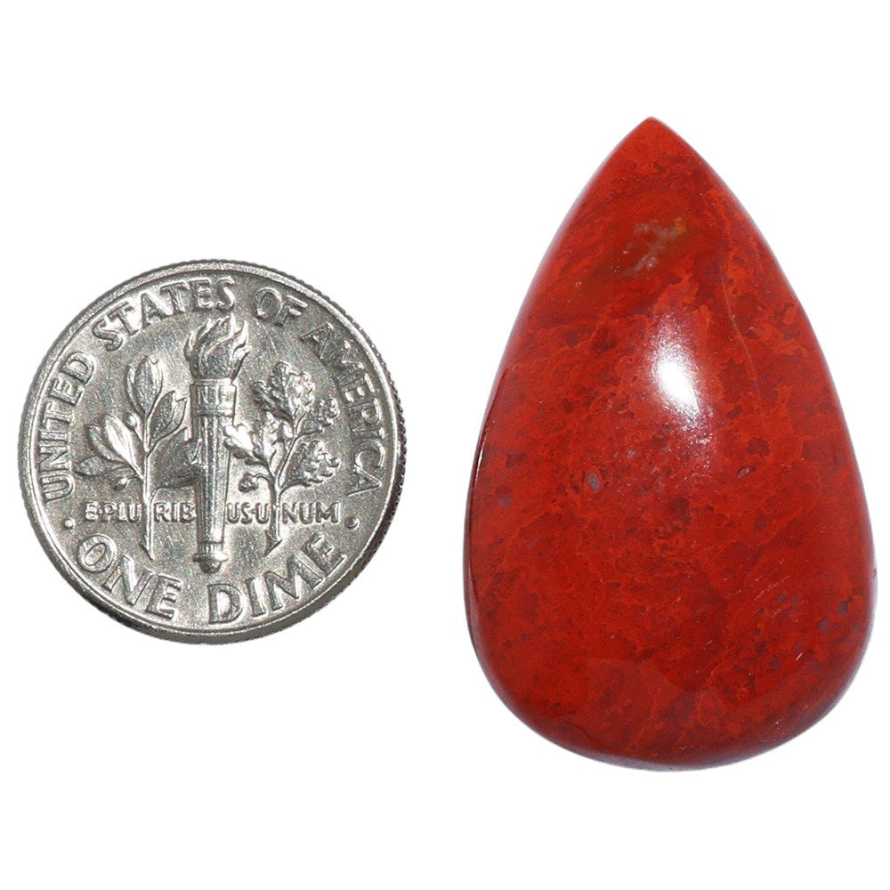 Red Moss Agate 19x30.2x6.3 mm Pear Shape Polished Gemstone LS73-07230