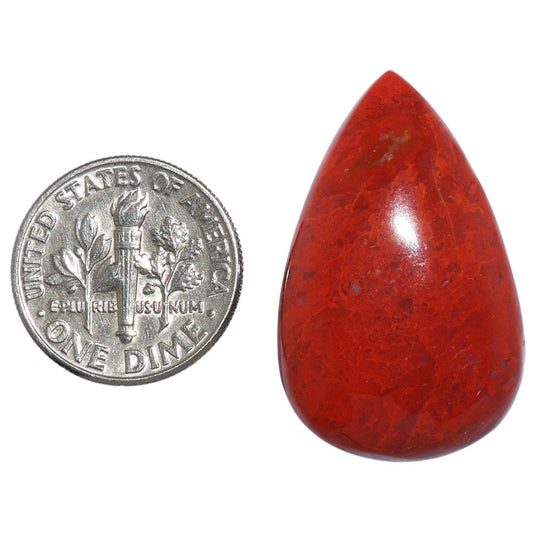 Red Moss Agate 19x30.2x6.3 mm Pear Shape Polished Gemstone LS73-07230