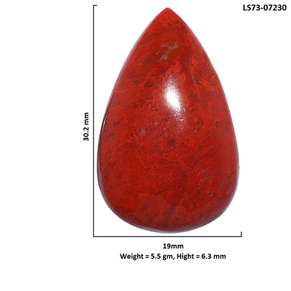Red Moss Agate 19x30.2x6.3 mm Pear Shape Polished Gemstone LS73-07230
