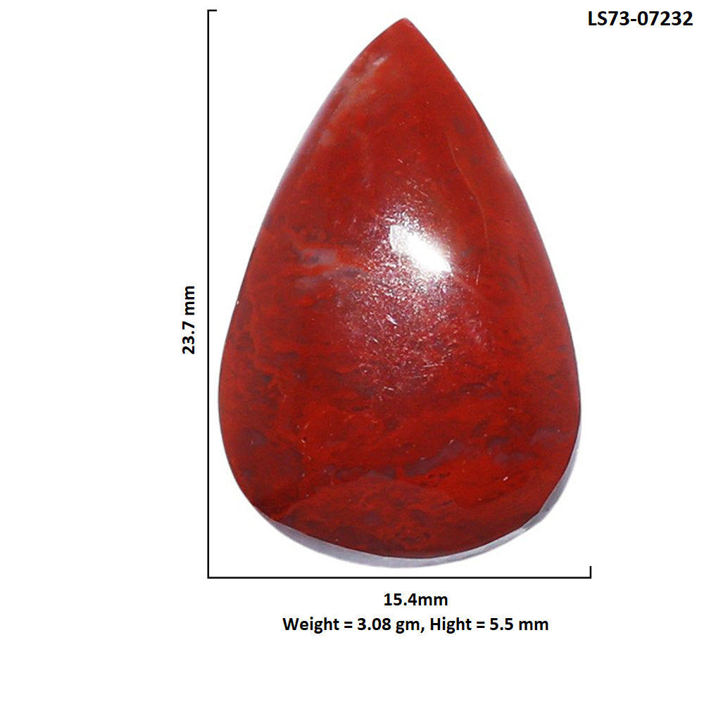 Red Moss Agate 15.4x23.7x5.5 mm Pear Shape Polished Gemstone LS73-07232