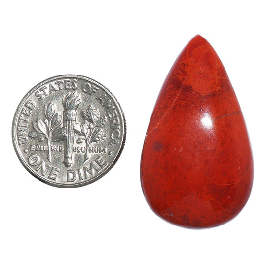 Red Moss Agate 17.6x30.5x6 mm Pear Shape Polished Gemstone LS73-07233