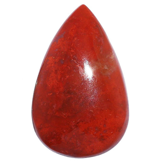 Red Moss Agate 17.5x28x5 mm Pear Shape Polished Gemstone LS73-07236