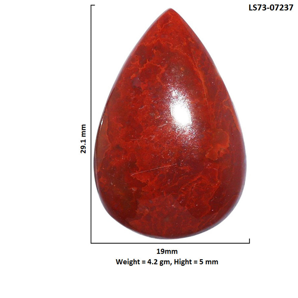 Red Moss Agate 19x29.1x5 mm Pear Shape Polished Gemstone LS73-07237