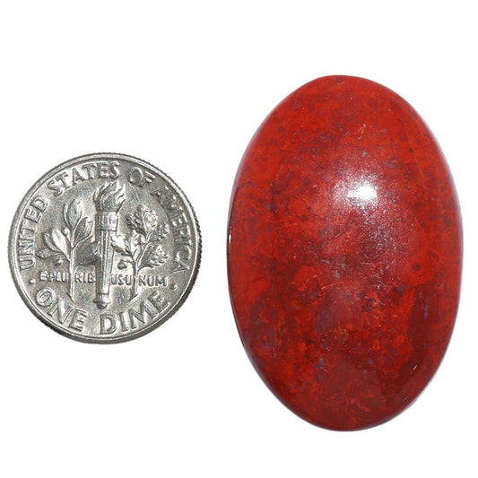Red Moss Agate 22x33x5.5 mm Oval Shape Polished Gemstone LS73-07238
