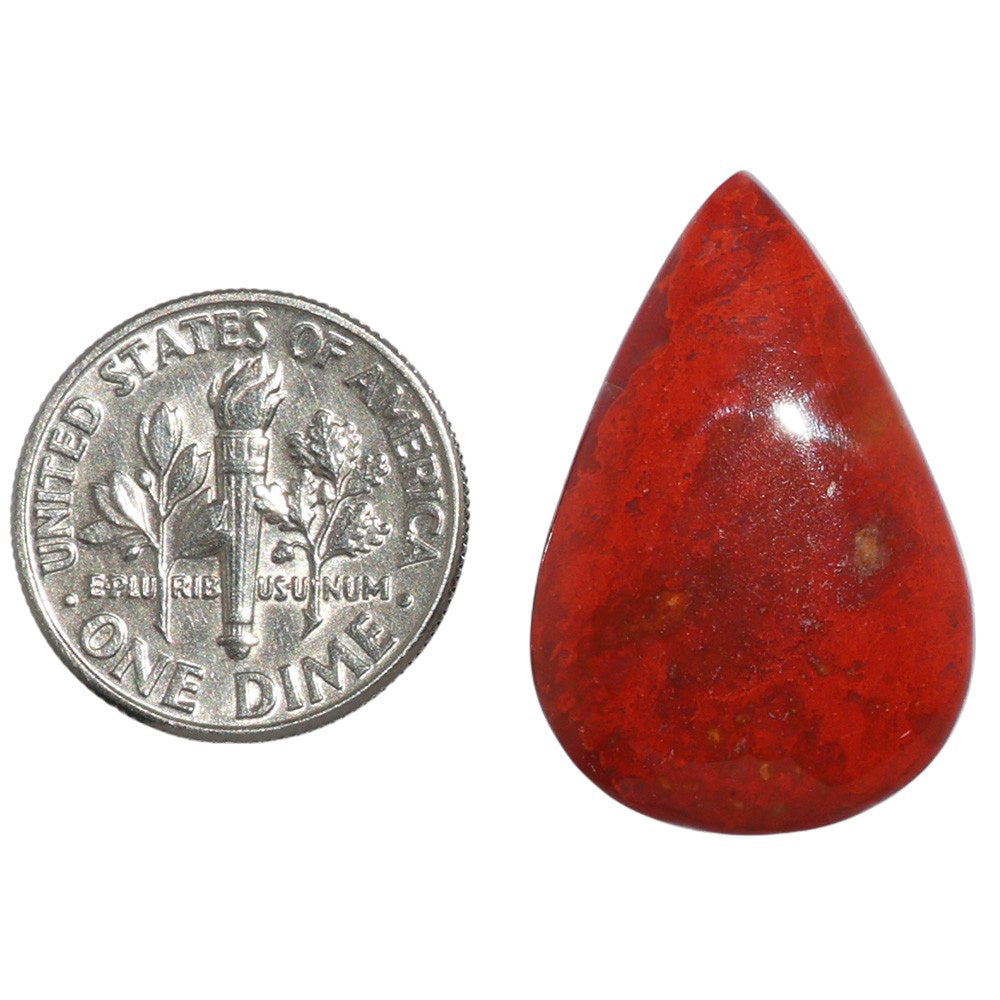 Red Moss Agate 17.2x26x4 mm Pear Shape Polished Gemstone LS73-07241