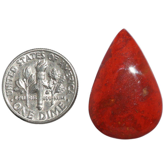 Red Moss Agate 17.2x26x4 mm Pear Shape Polished Gemstone LS73-07241